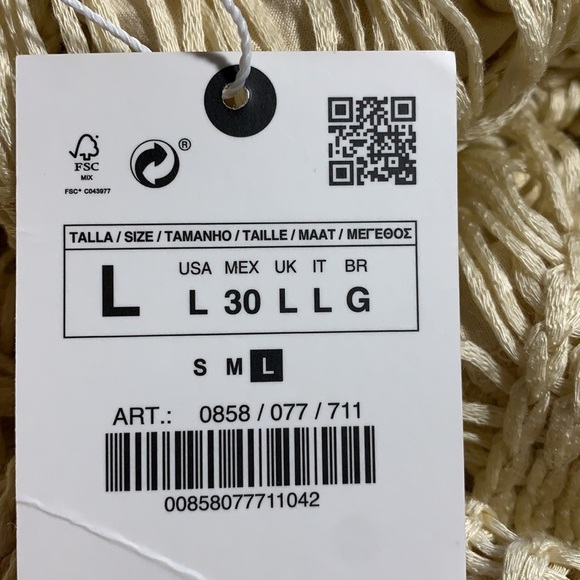 NWT. Zara Beige/Sand Limited Edition Crochet Midi Dress. Size L. - Picture 8 of 11